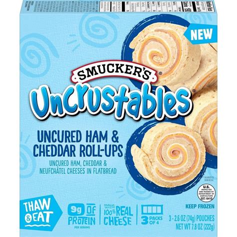 Smucker S Uncrustables Uncured Ham Cheddar Roll Ups 7 8 Oz Shipt