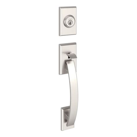 Weiser Tavaris Satin Nickel Entry Handleset With Lever Handle And Smartkey Technology 9gla94710