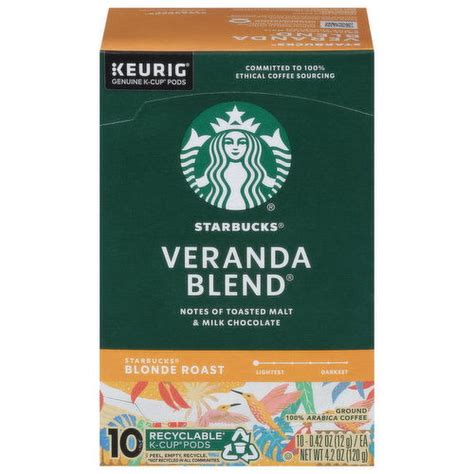 Starbucks Coffee Ground Blonde Roast Veranda Blend K Cup Pods Smart Final