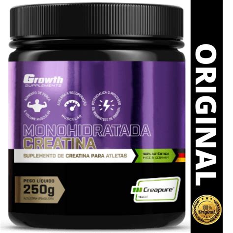 Creatina Growth Creapure Monohidratada Original 250g Roxa Growth Supplements Shopee Brasil