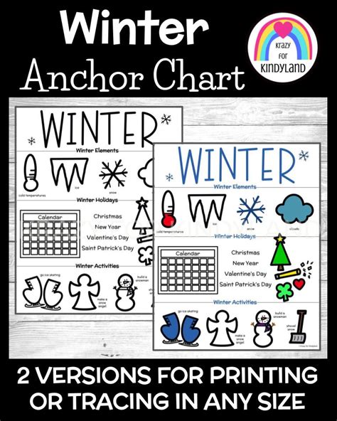 Winter Anchor Chart Poster - Months - Seasons - Holidays - Weather ...