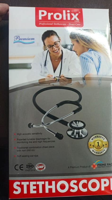 Double Sided Prolix Care Cardiology Stethoscope Black Single Piece