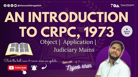 An Introduction To Code Of Criminal Procedure 1973 CrPC Object