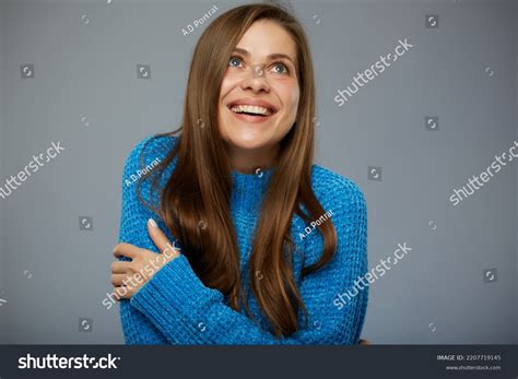 Happy Excited Woman Face Portrait Real Stock Photo 2207719145 ...