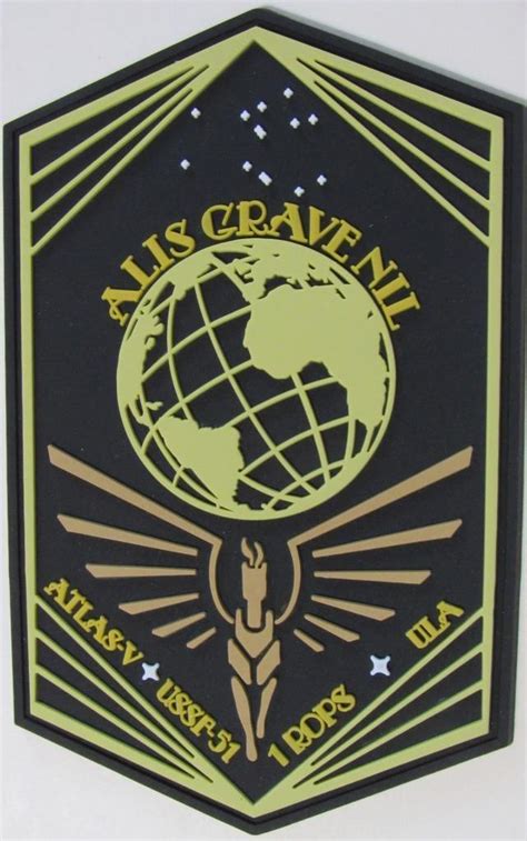 Atlas V 1 Rops Ussf 51 Ula Original Space Mission Patch Alis Grave Nil Ebay