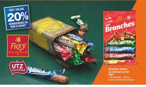 Promo Branches Classic Au Chocolat Au Lait Frey Chez Migros France