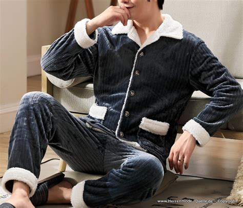 Herrenmode Neuheiten Winter Fleece Herren Pyjama Schlafanzug