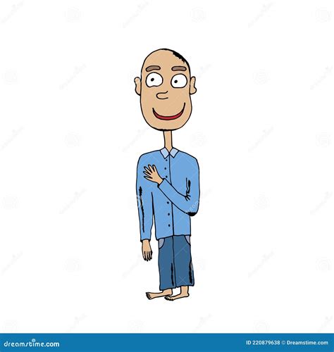 Kind Person Smiles. Vector Illustration. Isolated. Coloring Pages For ...