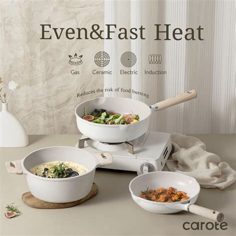 Carote Nonstick Pots and Pans Set, 21 Pcs Induction Kitchen Cookware S