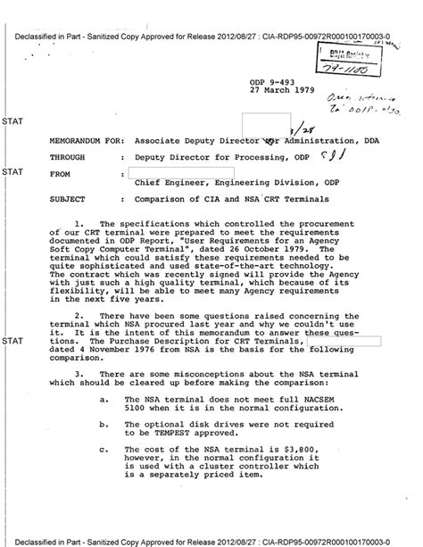 Comparison Of Cia And Nsa Crt Terminals Documentcloud