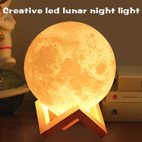 Lâmpada 3d De Led Luz Noturna E Lua 8cm Impressão Criativa Estrela