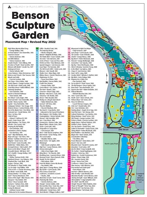 Loveland High Plains Arts Council - Benson Sculpture Garden Map & Guide