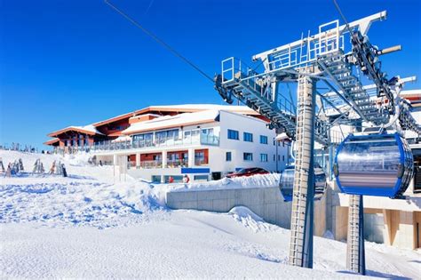 Premium Photo Cable Cars At Restaurant Chalet In Hintertux Glacier