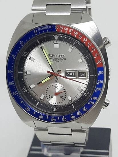 Seiko NO RESERVE PRICE Pepsi Pogue Chronograph Vintage 6139