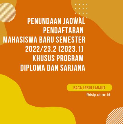 Penundaan Jadwal Pendaftaran Mahasiswa Baru Semester