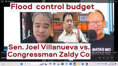 Sen Joel Villanueva Vs Congressman Zaldy Co Sa Flood Control Budget