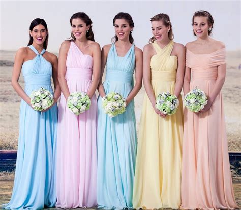 Pastel Bridesmaids Bridesmaid Dresses Long Lace Allure Bridesmaid