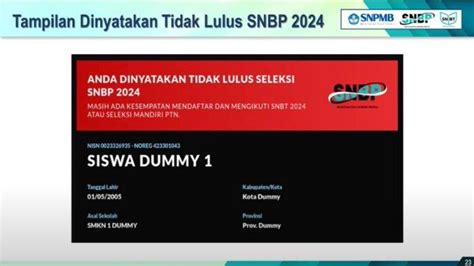 Inilah Tampilan Pengumuman Hasil Snbp Bagi Peserta Lulus Dan Tidak