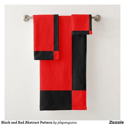 Black and Red Abstract Pattern Bath Towel Set | Zazzle.com in 2021 ...