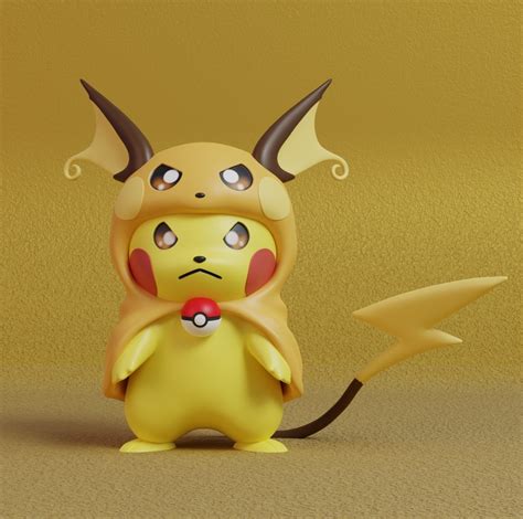 STL file Pokemon - Pikachu Raichu Cosplay・Template to download and 3D ...