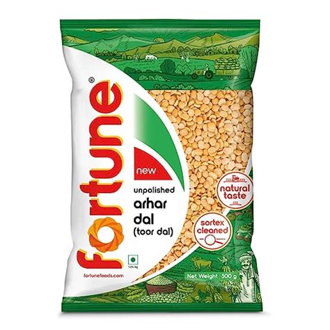 Fortune Arhar Dal Toor Dal 500 Gm Unpolished And Sortex Cleaned