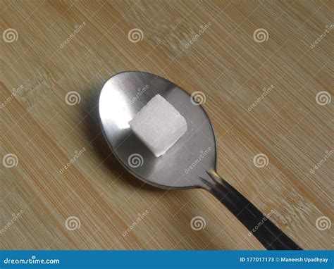 Sugar Cube On Spoon Stock Image Image Of Health Square 177017173