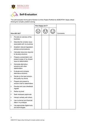 Bsbcrt 611 Student Assessment Tasks Ver 1 STUDENT ASSESSMENT TASKS