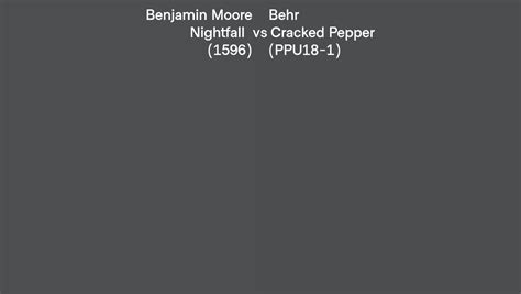 Benjamin Moore Nightfall 1596 Vs Behr Cracked Pepper PPU18 1 Side