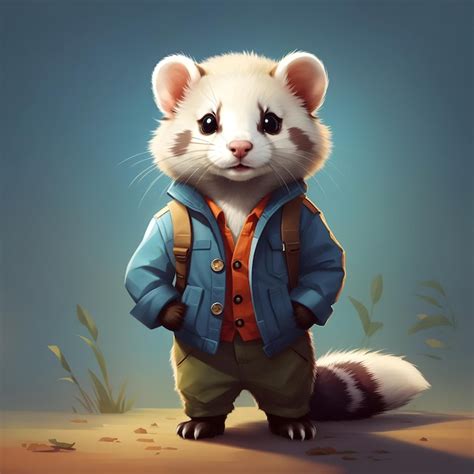 Premium AI Image | Ferret illustration AI Generative