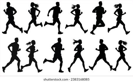 Runners Silhouette Profiles: Over 1,519 Royalty-Free Licensable Stock ...