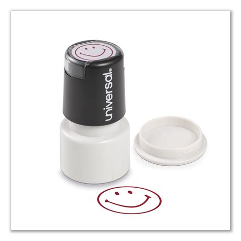 Round Message Stamp Smiley Face Pre Inkedre Inkable Red