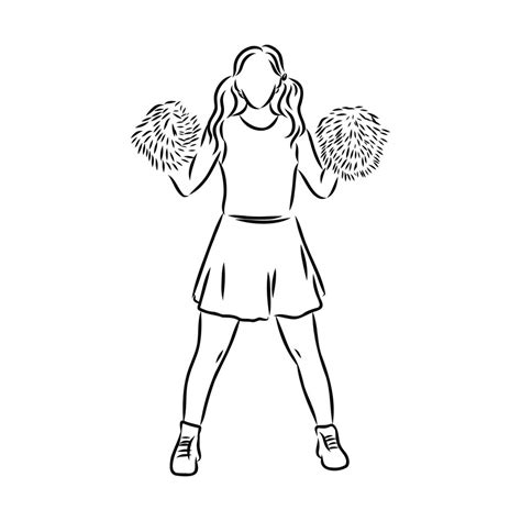 Premium Vector Cheerleader Sketch Cheerleading Vector Sketch