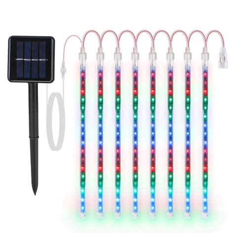 Solar Powered Meteor Shower String Lights 9 84FT Falling Raindrop Tube