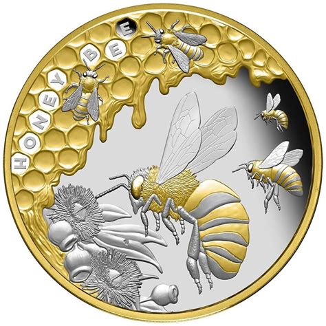 Silbermünze Honigbiene Honey Bee 2022 Niue Teilvergoldet 1 Oz PP