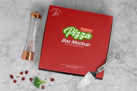 60 Honest Pizza Box PSD Mockup Templates Creatisimo