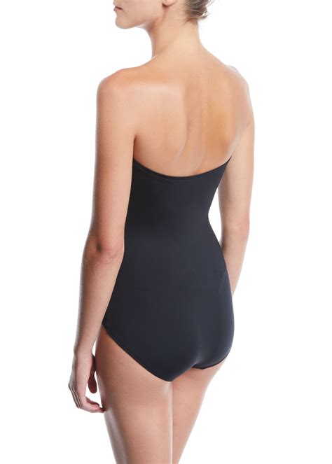 Kate Spade New York Scalloped Cutout Bandeau One Piece Swimsuit