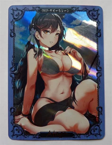 Carte Sexy Girl Manga Mint Holo Brillante Prism Waifu Atago Azur Lane