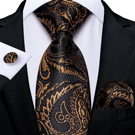 Luxury Designer Dibangu Gold Black Men S Ties Gofaer Finds Store