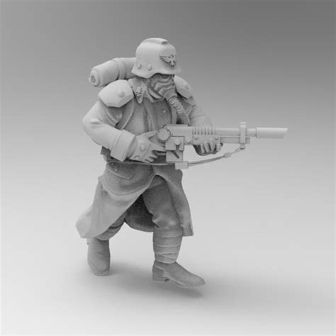 Free 3d File 28mm Trench Fighter Supported ⚔・3d Print Design To