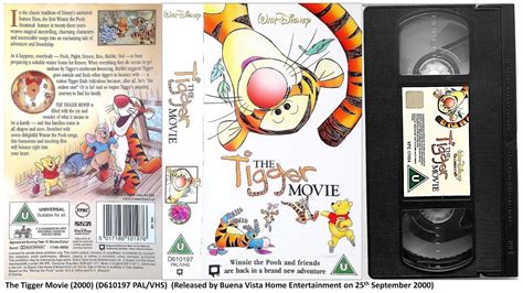 The Tigger Movie 25th September 2000 Uk Vhs Youtube