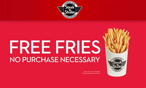 Free fries at Steak n Shake restaurants, no purchase necessary #steaknshake | The Coupons App®