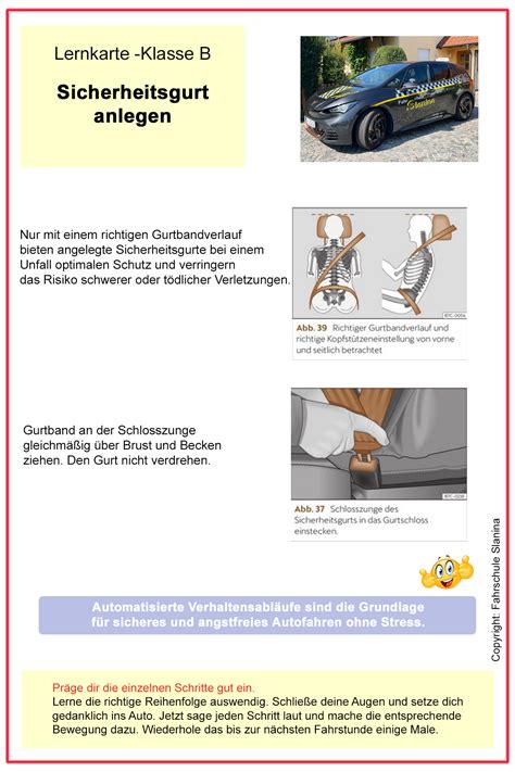 AUSBILDUNGSDIAGRAMMKARTE KLASSE B Fahrschule Slanina