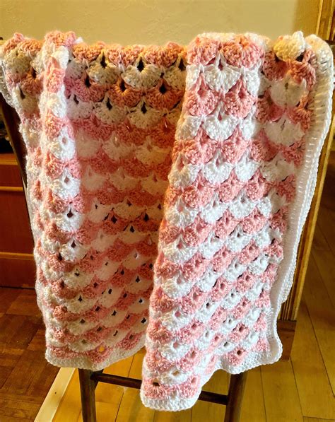 Timeless Lacy Shell Crochet Blanket Baby Blanket Pattern Etsy Uk