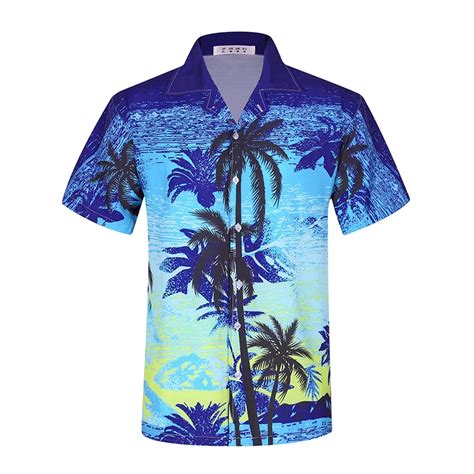 Camisas Gr Ficas Masculinas De Coco Camisa De Praia Havaiana Impressa