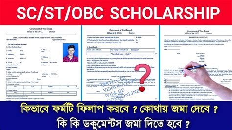 How To Fillup Sc St Obc Scholarship Oasis Scholarship Form