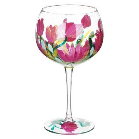 Handpainted Gin Glass By Lynsey Johnstone Tulips — Lovely Libby S