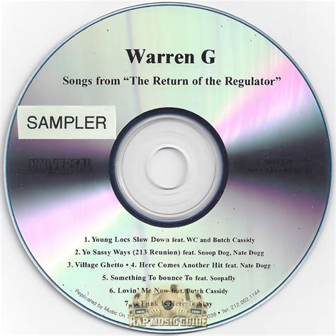 Warren G - The Return Of The Regulator (Sampler): CD | Rap Music Guide