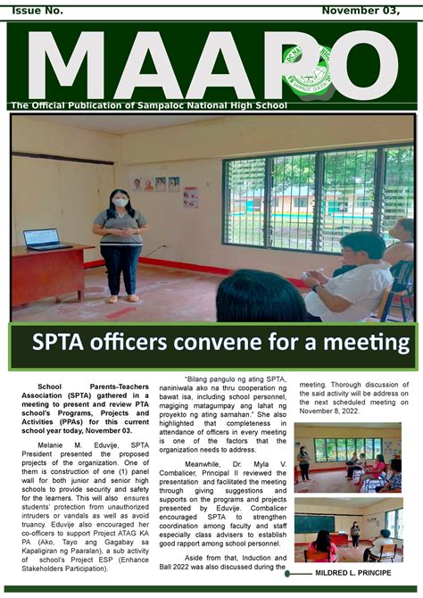 Gpta Meeting Nov 3 2022 November 03 Maapo Issue No The Official