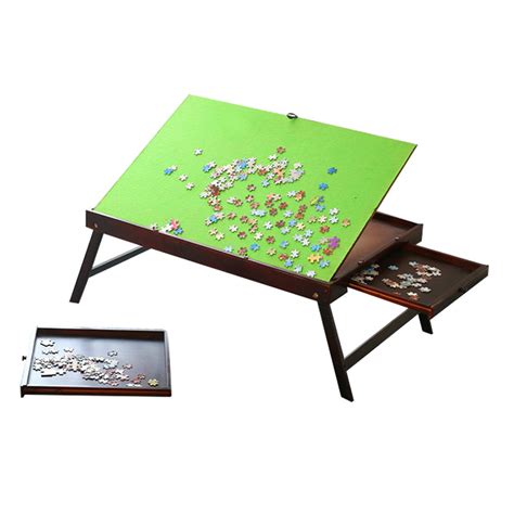 FOLDING TILTING WOODEN JIGSAW PUZZLE STORAGE TABLE Board+2 DRAWERS+AU STOCK | eBay