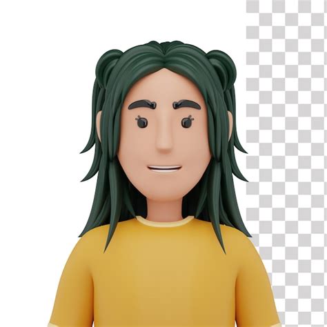 Um Personagem De Desenho Animado Com Cabelo Verde E Uma Camisa Amarela